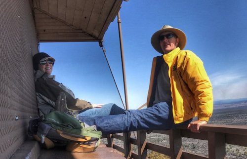 Jen, Ran at Lava Beds NM Fire Lookout